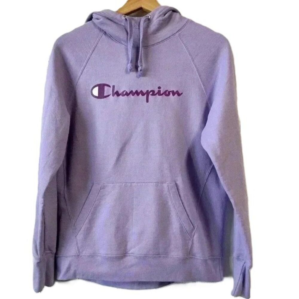 Champion Purple Logo Hoodie Womens Size Small